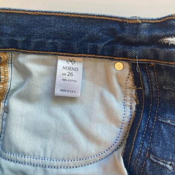 NOEND DENIM High Rise Straight Crop Jeans, Blue, 26 - Picture 13 of 15